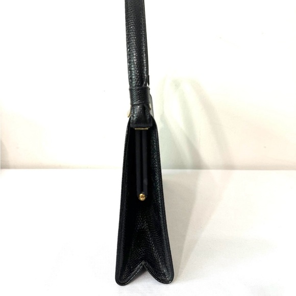 Vintage black 50s after five lizard embossed bag - Picture 5 of 7